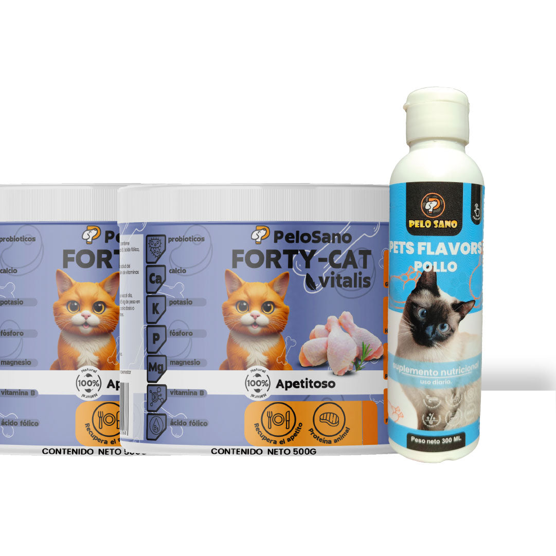 Combo 2 forty-cat + 1 pelo sano gatos