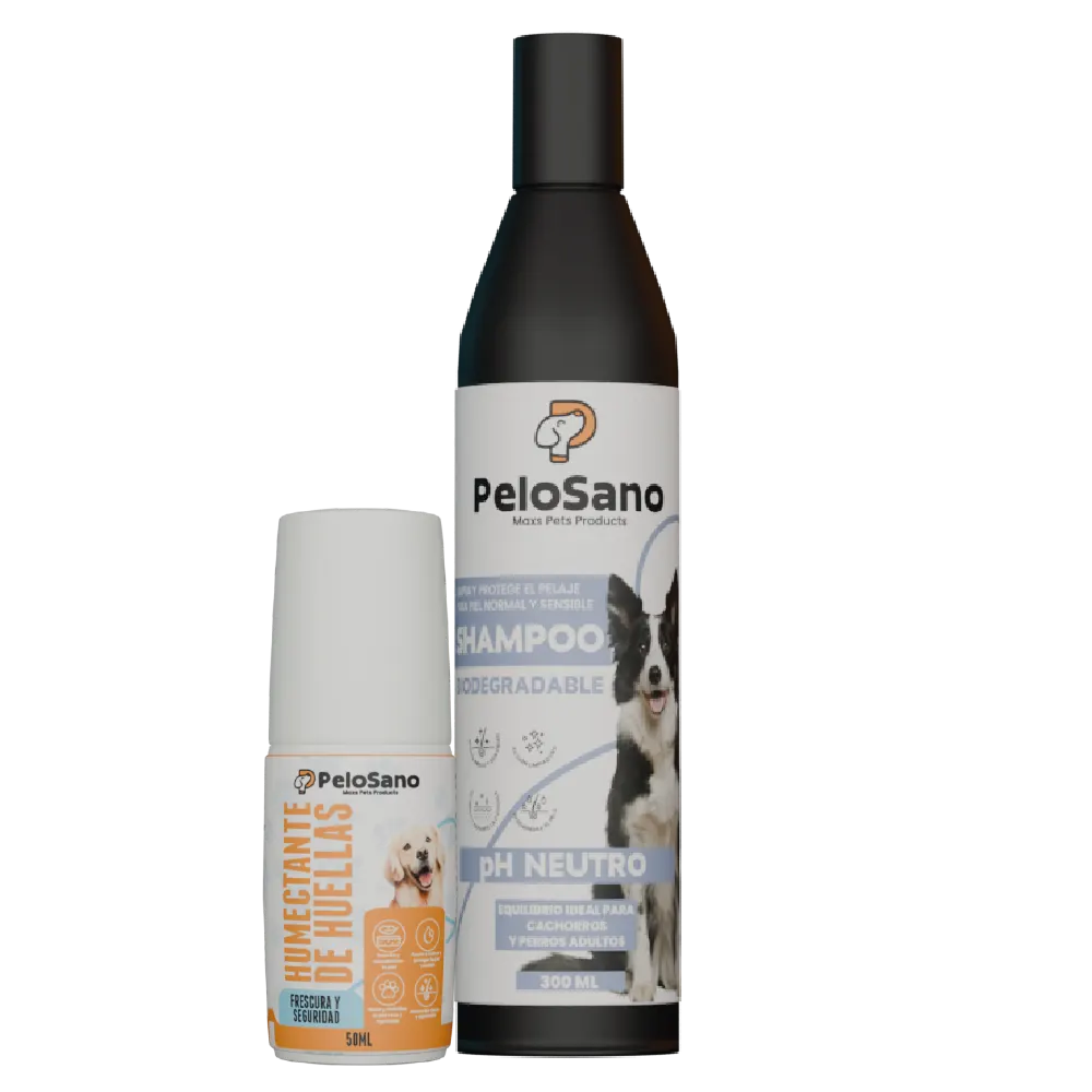 Shampoo y Humectante de Patas para Perros Pelo Sano – Cuidado Total Natural