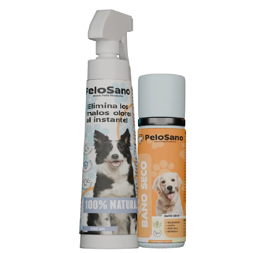 Baño Seco y Eliminador de Olores para Perros Pelo Sano – Sin Agua Casa Sin Olor