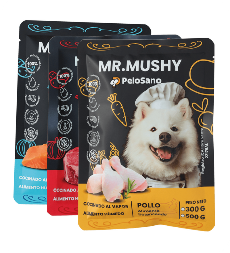 Comida para Perros Pequeños 3 a 10 kg Mr. Mushy Inicio x6 – Alimento Húmedo Natural