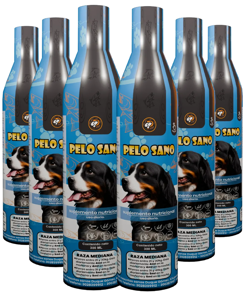 Suplemento para Caída de Pelo en Perros Pelo Sano x6 – Omega 3 Tratamiento 6 Meses