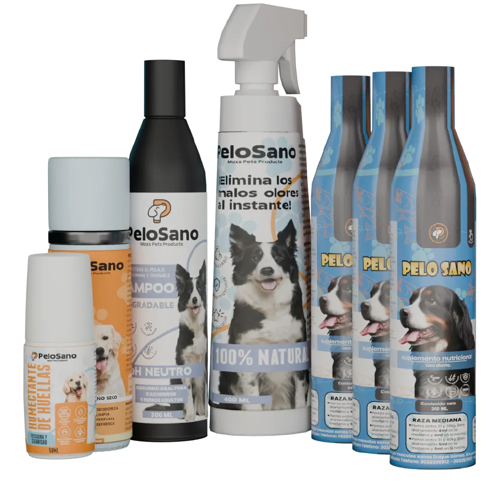 Pack Premium para Perros Pelo Sano – 3 Suplementos Omega 3 y Kit de Aseo Completo